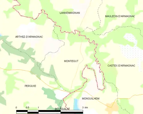 Detailkaart van de gemeente