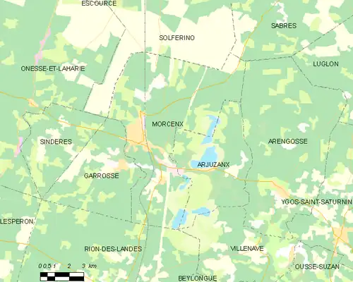 Detailkaart van de gemeente