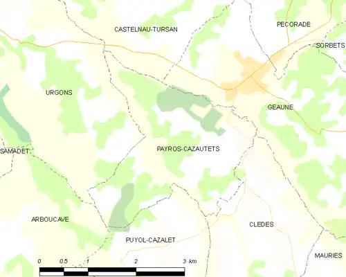 Detailkaart van de gemeente