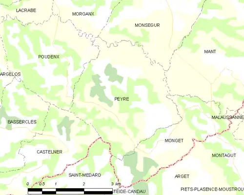 Detailkaart van de gemeente