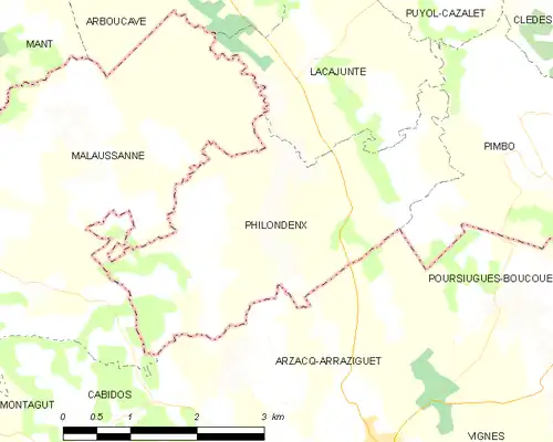 Detailkaart van de gemeente