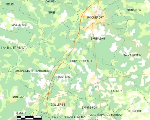 Detailkaart van de gemeente