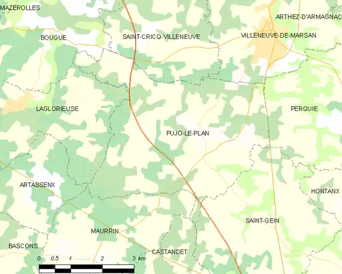 Detailkaart van de gemeente