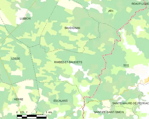 Detailkaart van de gemeente