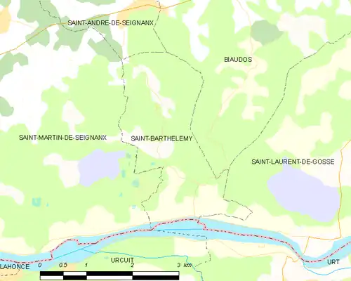 Detailkaart van de gemeente