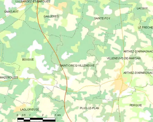 Detailkaart van de gemeente