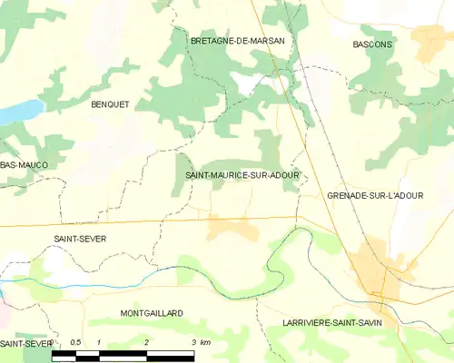 Detailkaart van de gemeente