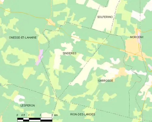 Detailkaart van de gemeente