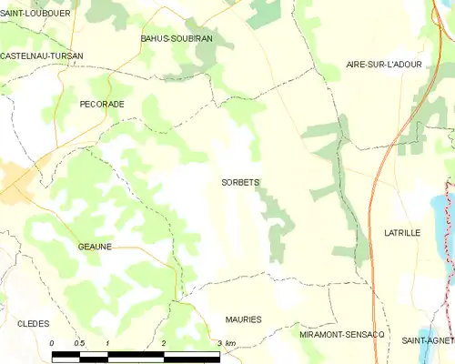 Detailkaart van de gemeente