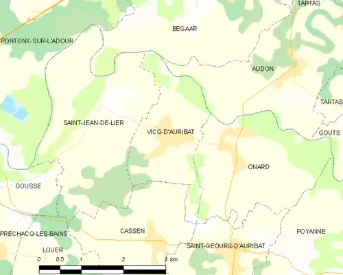 Detailkaart van de gemeente