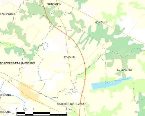 Detailkaart van de gemeente