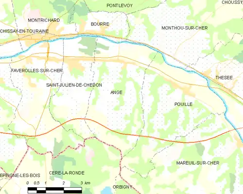 Detailkaart van de gemeente