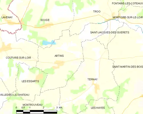 Detailkaart van de gemeente