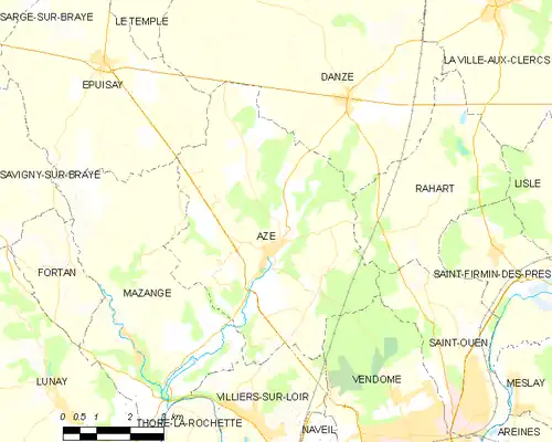 Detailkaart van de gemeente