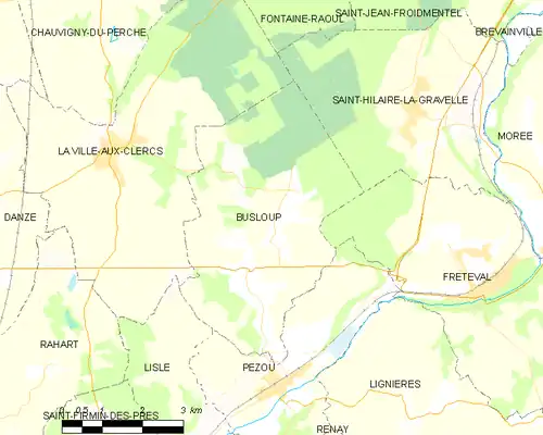 Detailkaart van de gemeente