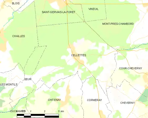 Detailkaart van de gemeente