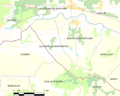 Detailkaart van de gemeente