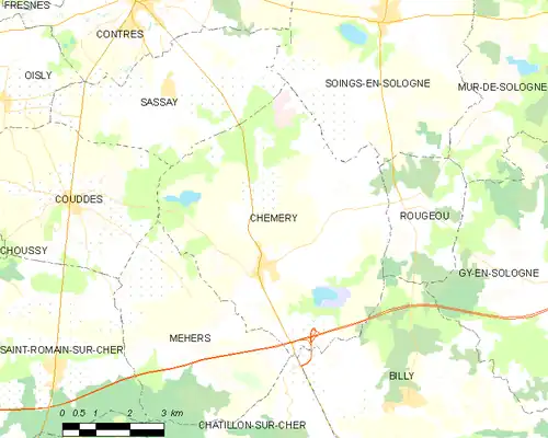 Detailkaart van de gemeente