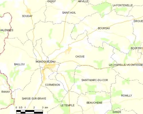 Detailkaart van de gemeente