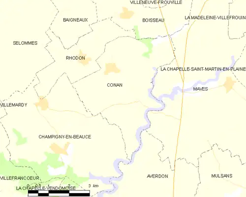 Detailkaart van de gemeente