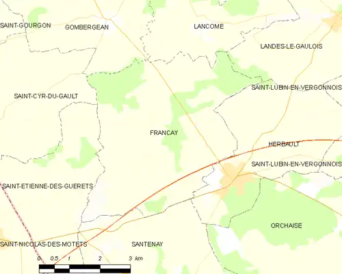 Detailkaart van de gemeente