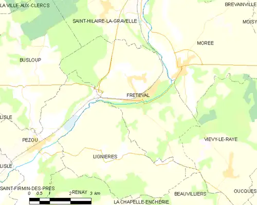 Detailkaart van de gemeente