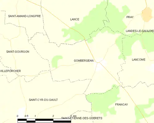 Detailkaart van de gemeente