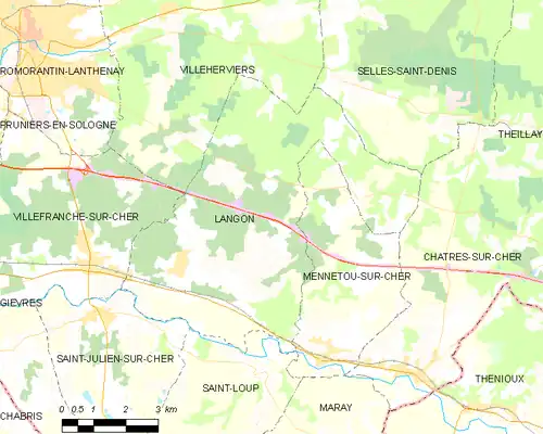 Detailkaart van de gemeente