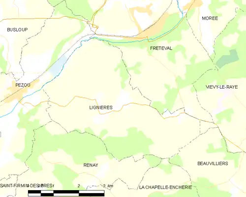 Detailkaart van de gemeente