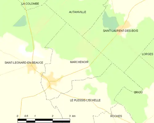 Detailkaart van de gemeente