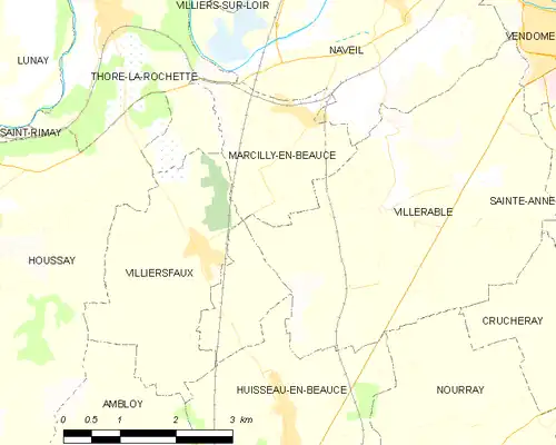 Detailkaart van de gemeente