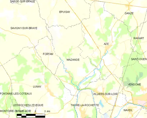 Detailkaart van de gemeente