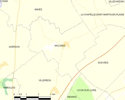 Detailkaart van de gemeente