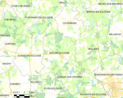 Detailkaart van de gemeente