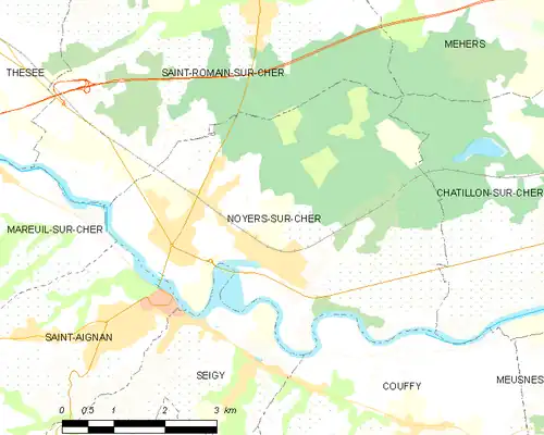 Detailkaart van de gemeente