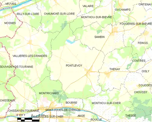 Detailkaart van de gemeente