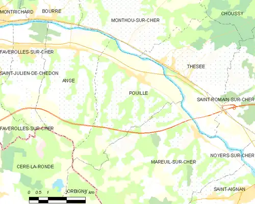 Detailkaart van de gemeente