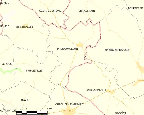 Detailkaart van de gemeente