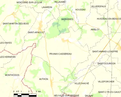 Detailkaart van de gemeente