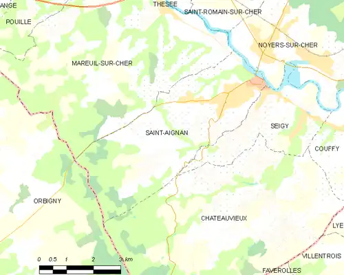 Detailkaart van de gemeente