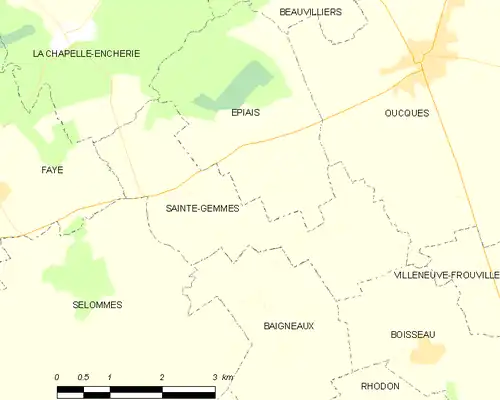 Detailkaart van de gemeente