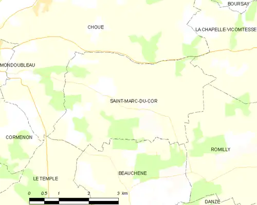 Detailkaart van de gemeente