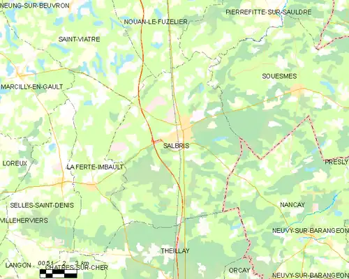 Detailkaart van de gemeente