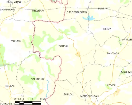 Detailkaart van de gemeente