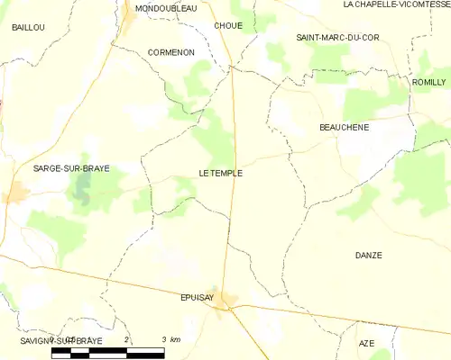 Detailkaart van de gemeente