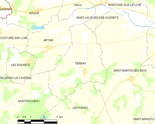 Detailkaart van de gemeente