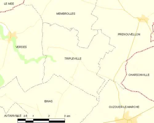 Detailkaart van de gemeente