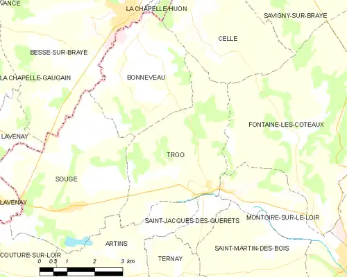 Detailkaart van de gemeente