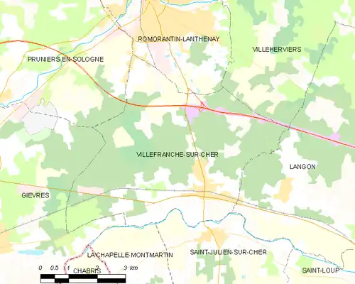 Detailkaart van de gemeente