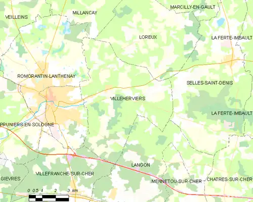 Detailkaart van de gemeente